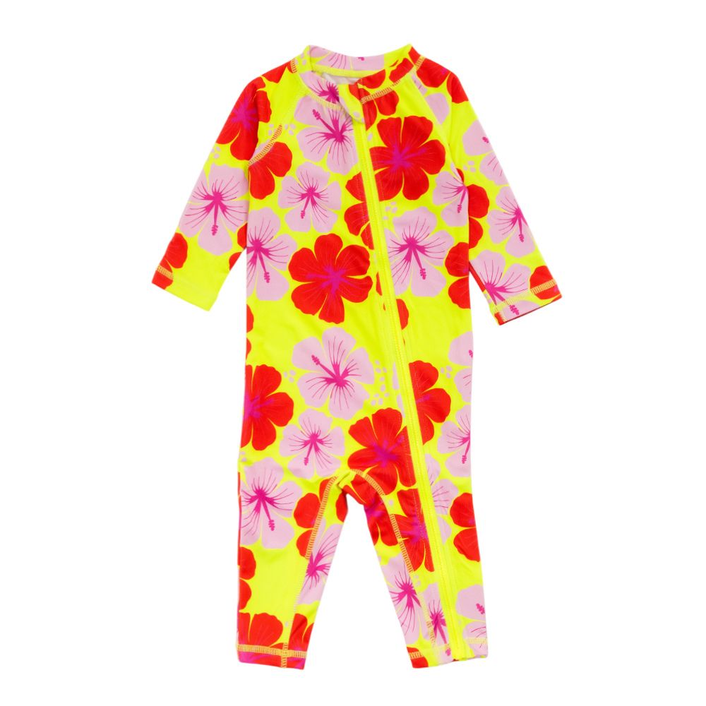 AquaLuxe Full Swimsuit - Hibiscus