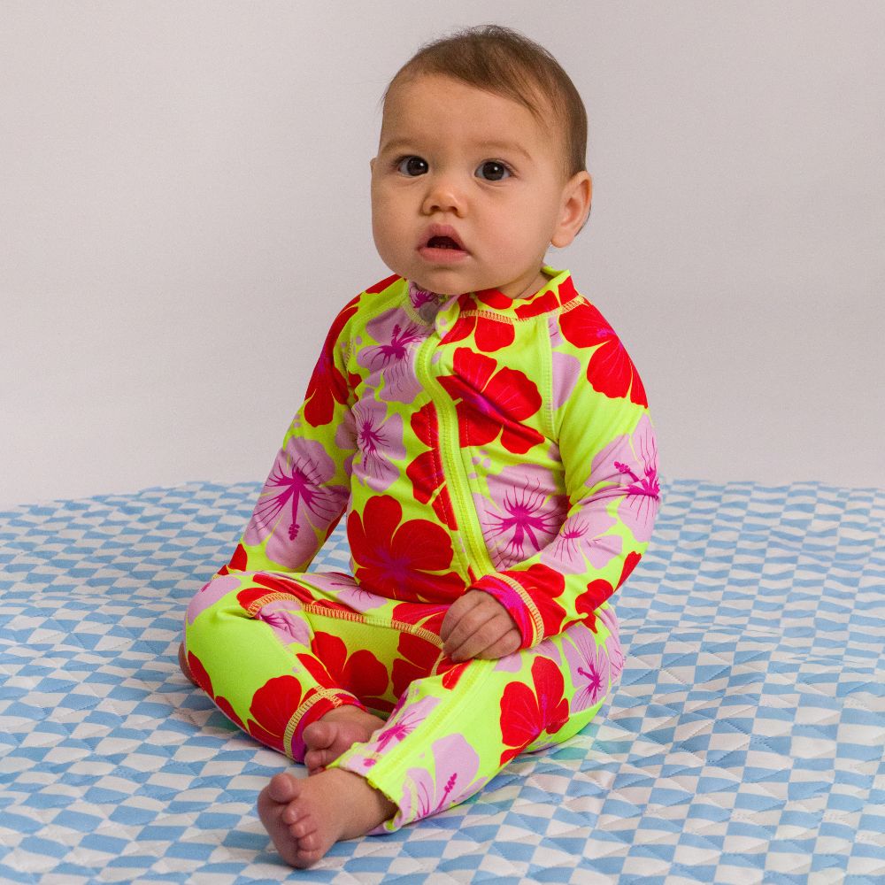 AquaLuxe Full Swimsuit - Hibiscus