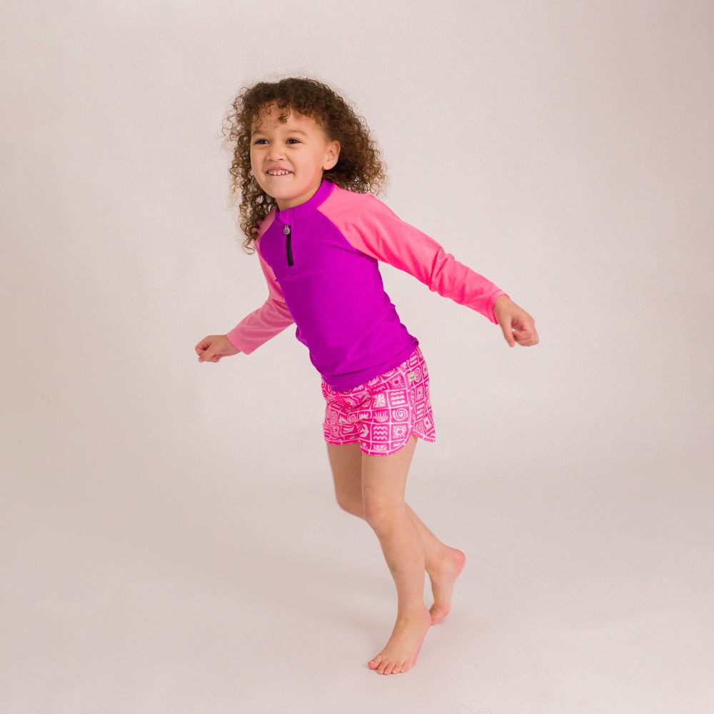 Neon Short Boardies - Neon Pink Retro Surf