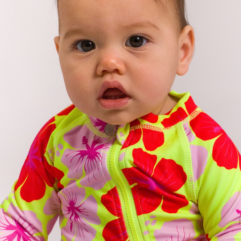 AquaLuxe Full Swimsuit - Hibiscus