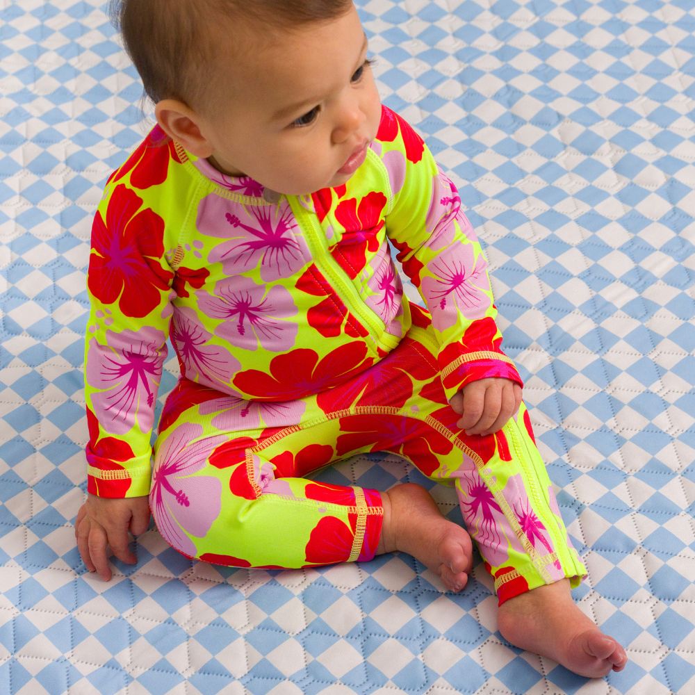 AquaLuxe Full Swimsuit - Hibiscus