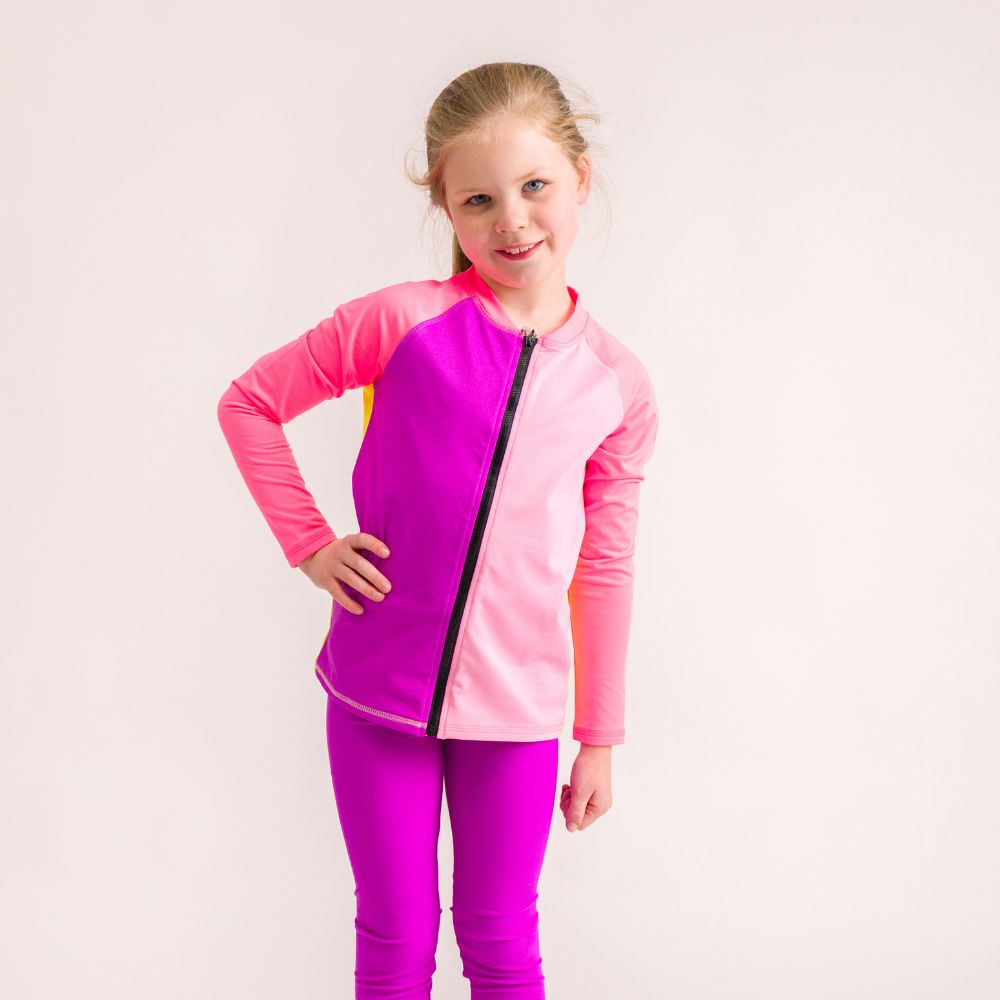 AquaLuxe Zip Rashie - Spliced Ripple