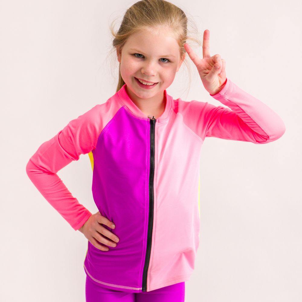 AquaLuxe Zip Rashie - Spliced Ripple