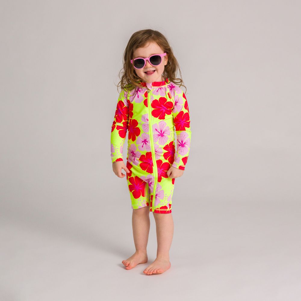 AquaLuxe Shortie Swimsuit - Hibiscus