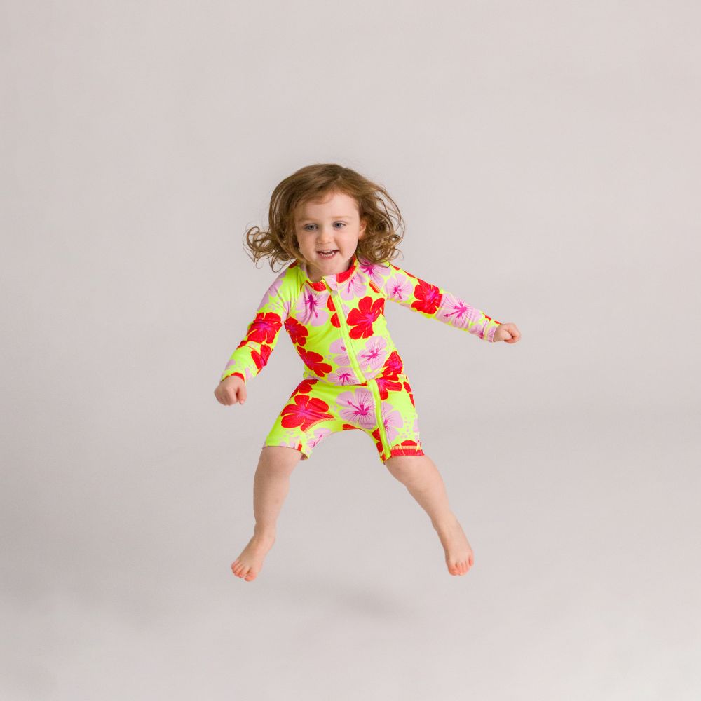 AquaLuxe Shortie Swimsuit - Hibiscus