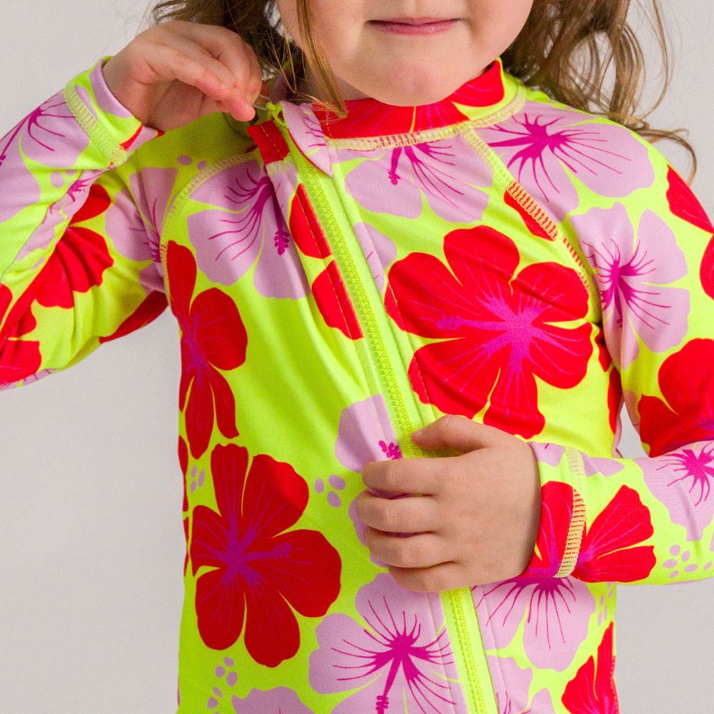 AquaLuxe Shortie Swimsuit - Hibiscus