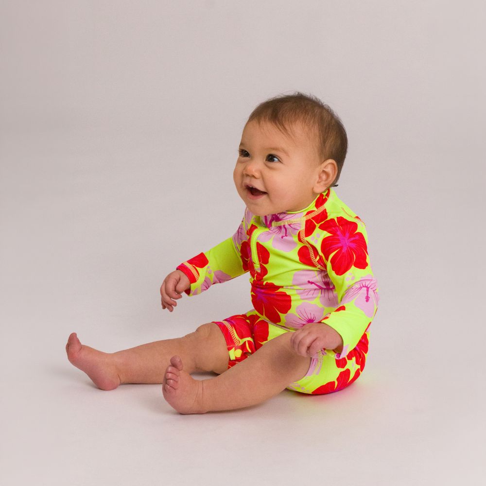 AquaLuxe Baby Shortie Swimsuit - Hibiscus