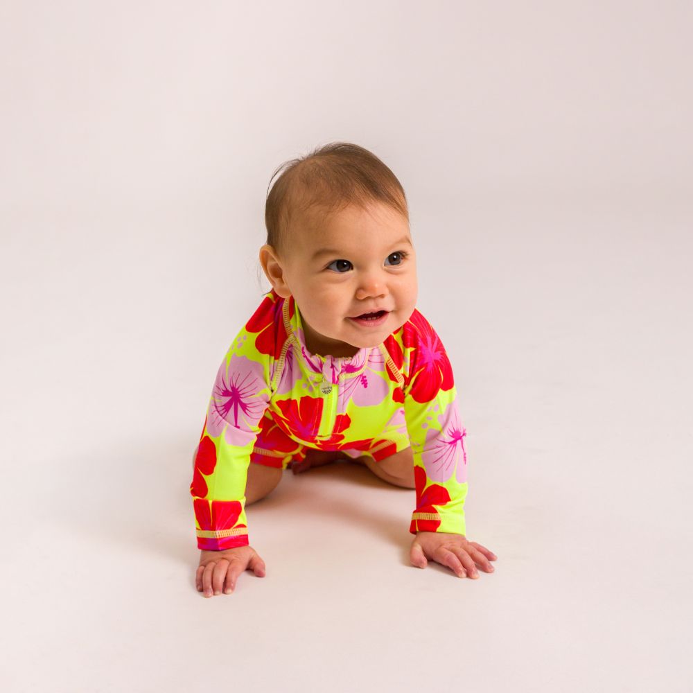 AquaLuxe Baby Shortie Swimsuit - Hibiscus