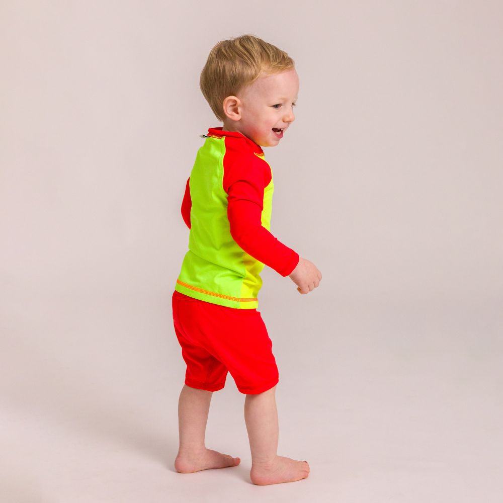 AquaLuxe Swim Shorts - Neon Red