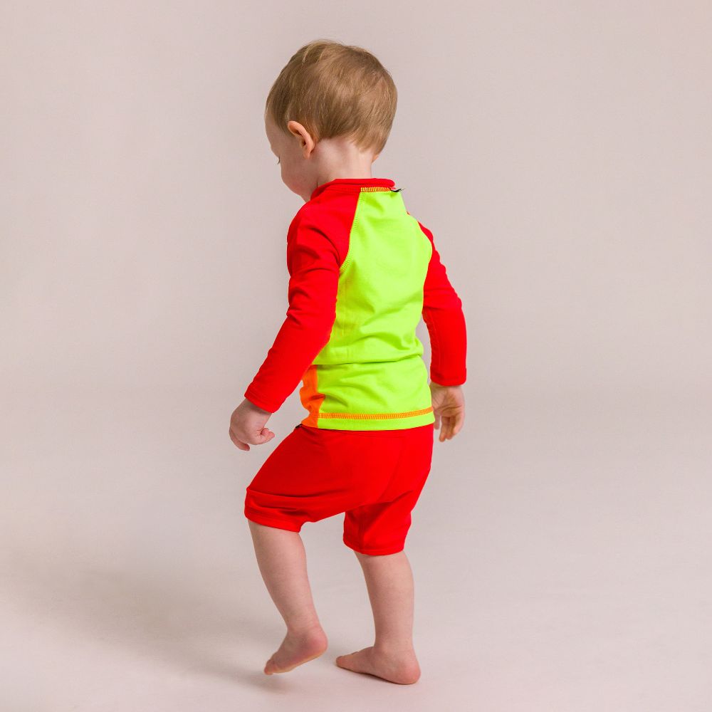 AquaLuxe Swim Shorts - Neon Red