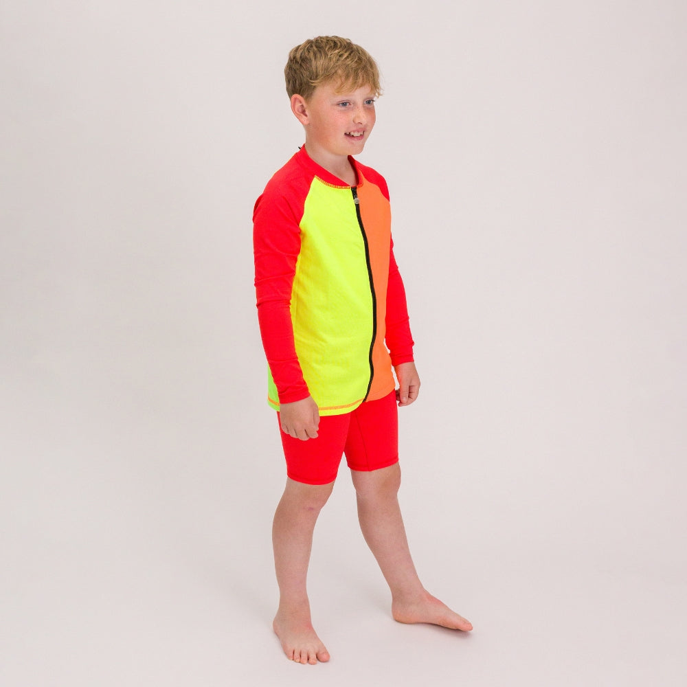 AquaLuxe Swim Shorts - Neon Red