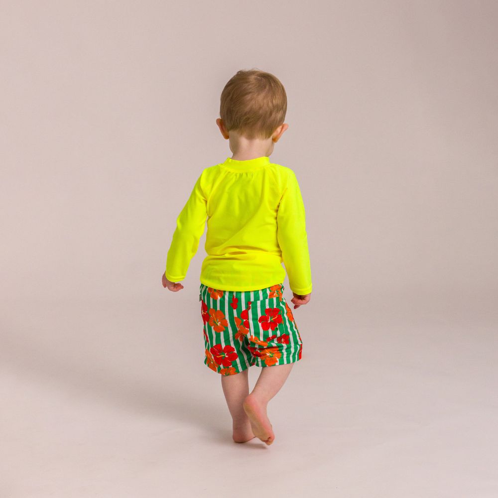 Boardshorts - Stripe Hibiscus
