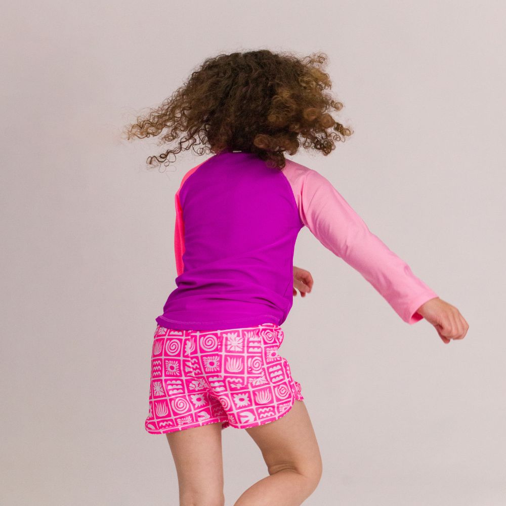 Neon Short Boardies - Neon Pink Retro Surf