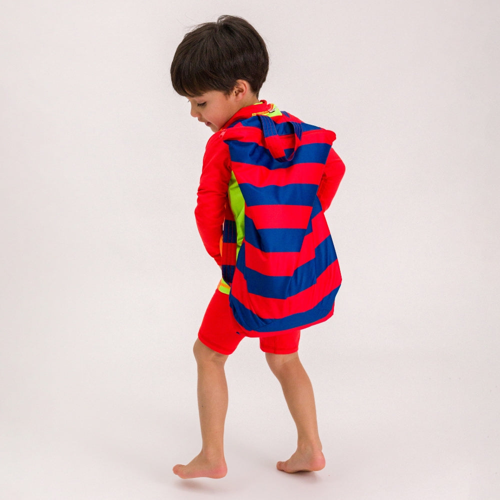 Large Swim Wet Bag - Red Royal Stripe