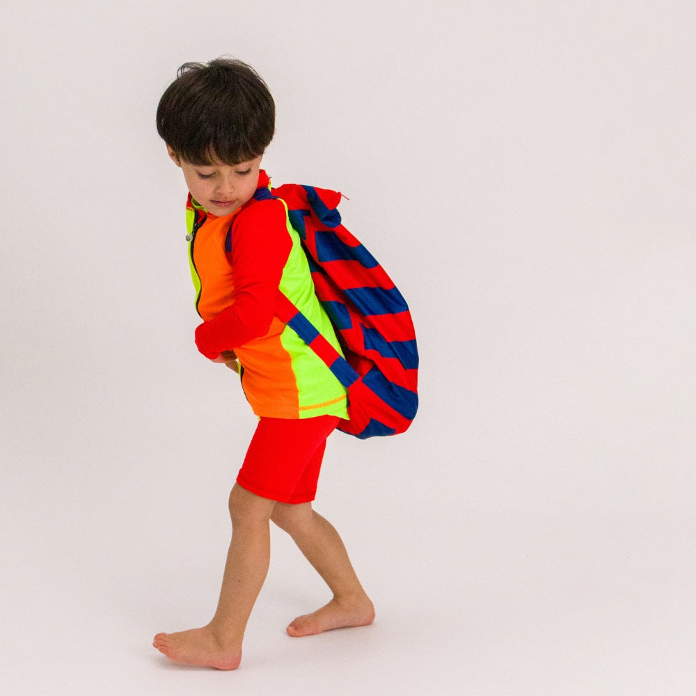 Large Swim Wet Bag - Red Royal Stripe