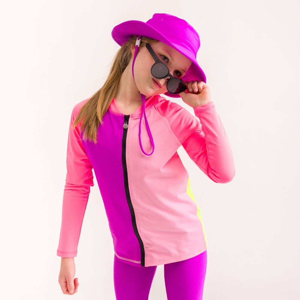 Swim Bucket Hat - Neon Purple