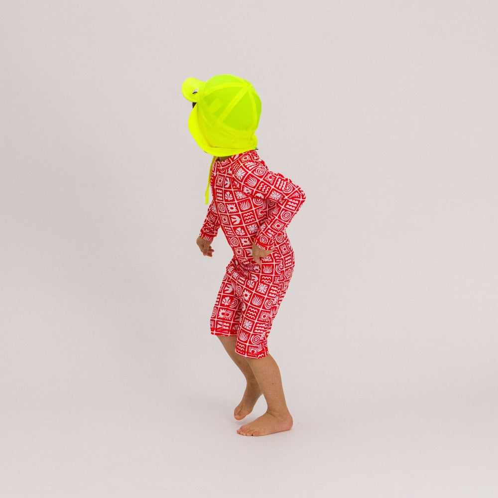 Neon Swim Legionnaire Sun Hat - Neon Yellow