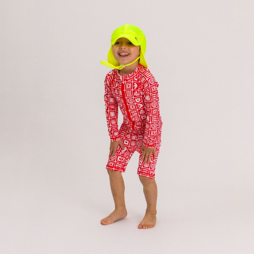 Neon Swim Legionnaire Sun Hat - Neon Yellow