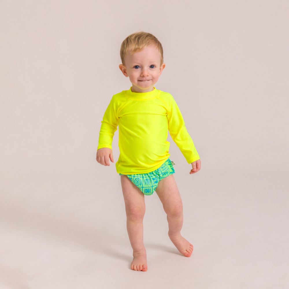 Splash Swim Nappy - Green Retro Surf