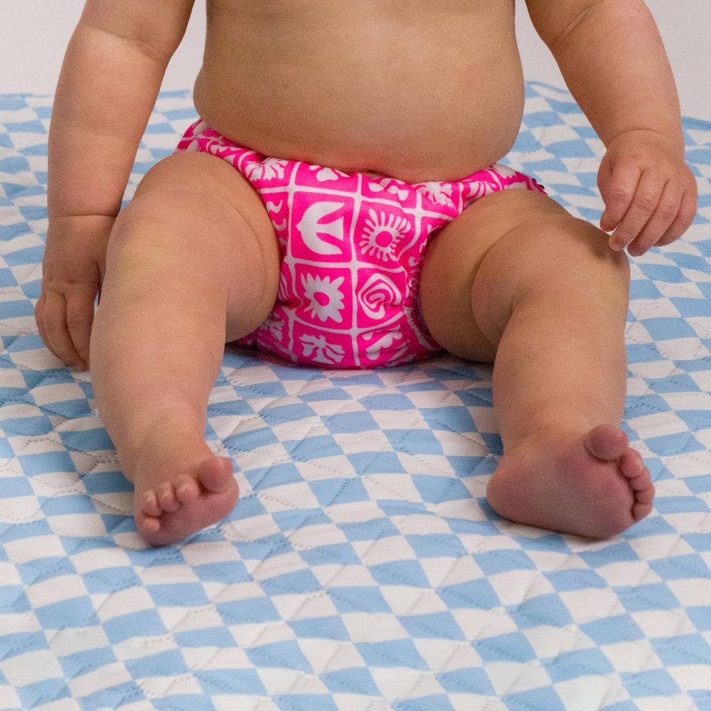Splash Swim Nappy - Neon Pink Retro Surf
