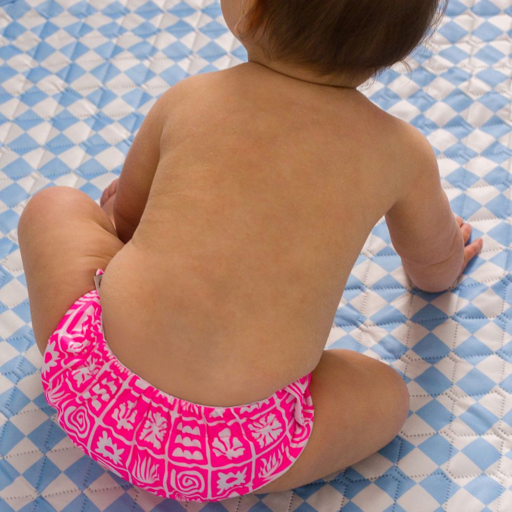 Splash Swim Nappy - Neon Pink Retro Surf