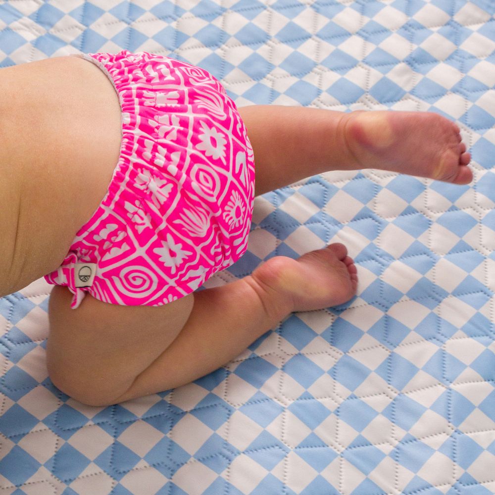 Splash Swim Nappy - Neon Pink Retro Surf