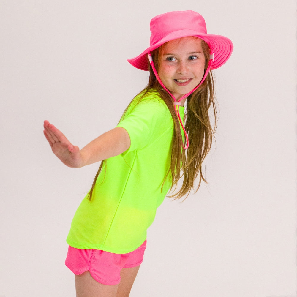 Neon Short Sleeve Rash Vest - Neon Green