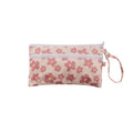 Pink Floral Mini Accessories Bag on a white background. 
