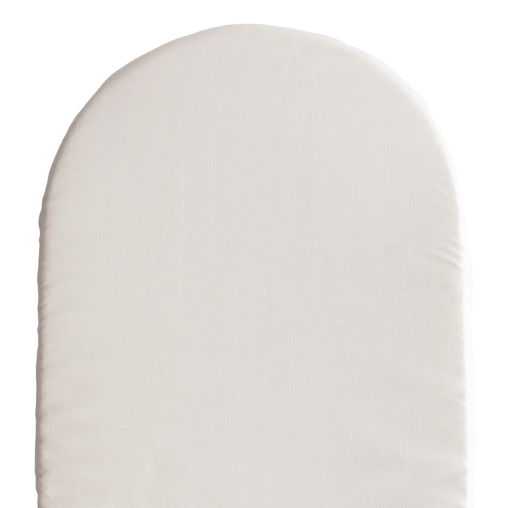 white fitted sheet on a mattress on a white background