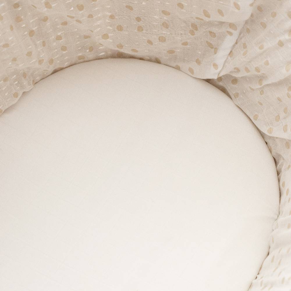 Moses Basket Muslin Fitted Sheet - White