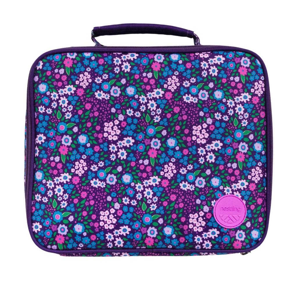 Ditsy Floral print Insulated Lunch Bag on a white background