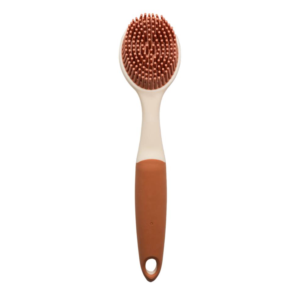 Nestling Silicone Nappy Brush on a white background. 