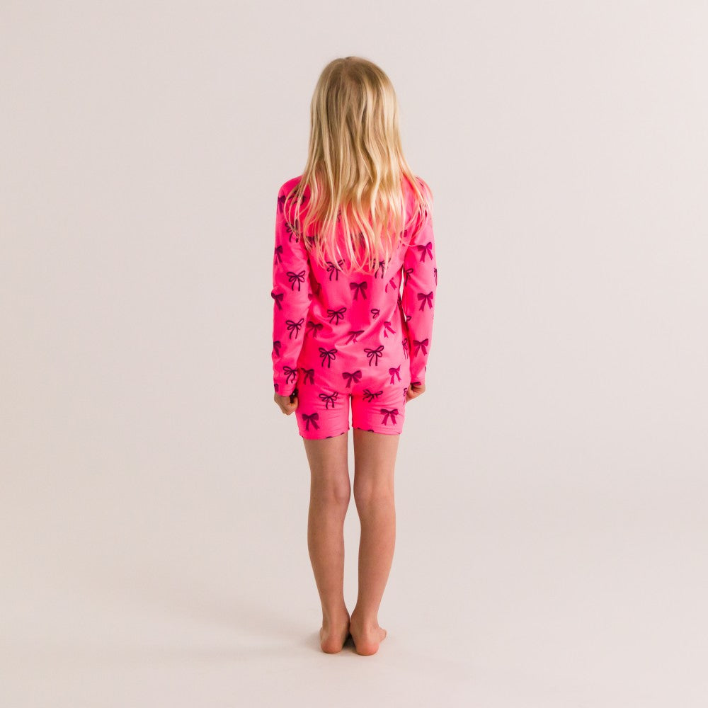 Neon Brushed Extra Shortie Swimsuit - Neon Bows
