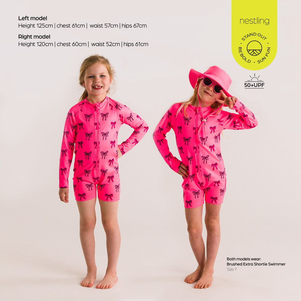 Neon Brushed Extra Shortie Swimsuit Half Zip - Diamonds