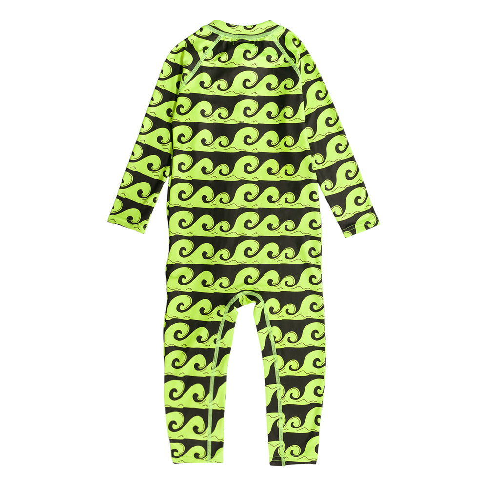 Neon Brushed Full Swimsuit - Green Waves