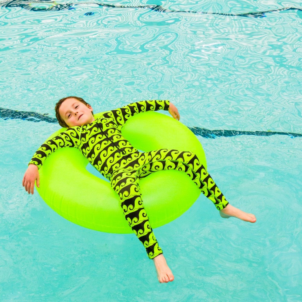 Neon Brushed Full Swimsuit Half Zip - Neon Bows