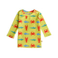 Neon Swim Rash Shirt in Lobster pattern on a white background