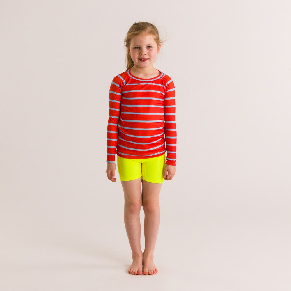 Neon Brushed Rashie - Green Waves