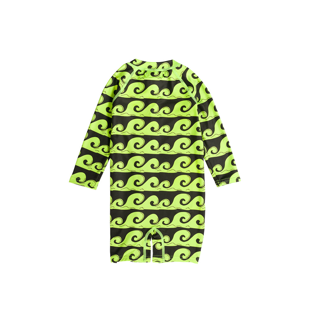 Neon Brushed Shortie Swimsuit - Green Waves