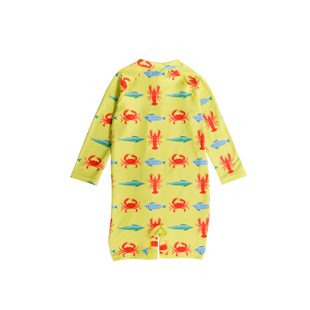 Neon Brushed Shortie Swimsuit - Lobster