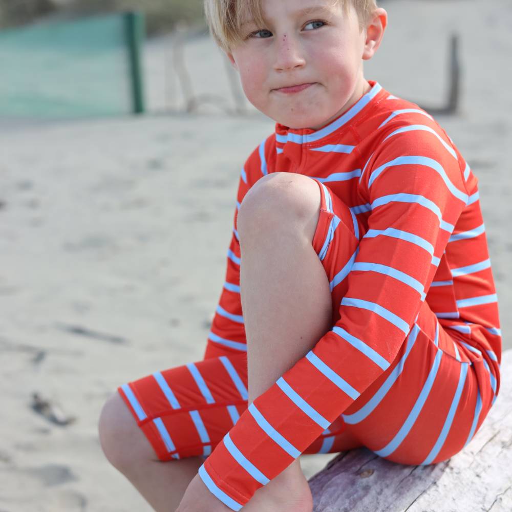 Neon Brushed Shortie Swimsuit Half Zip - Green Waves