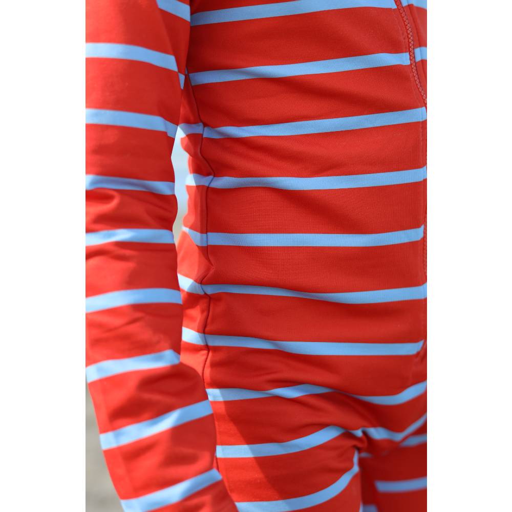 Neon Brushed Shortie Swimsuit Half Zip - Lobster