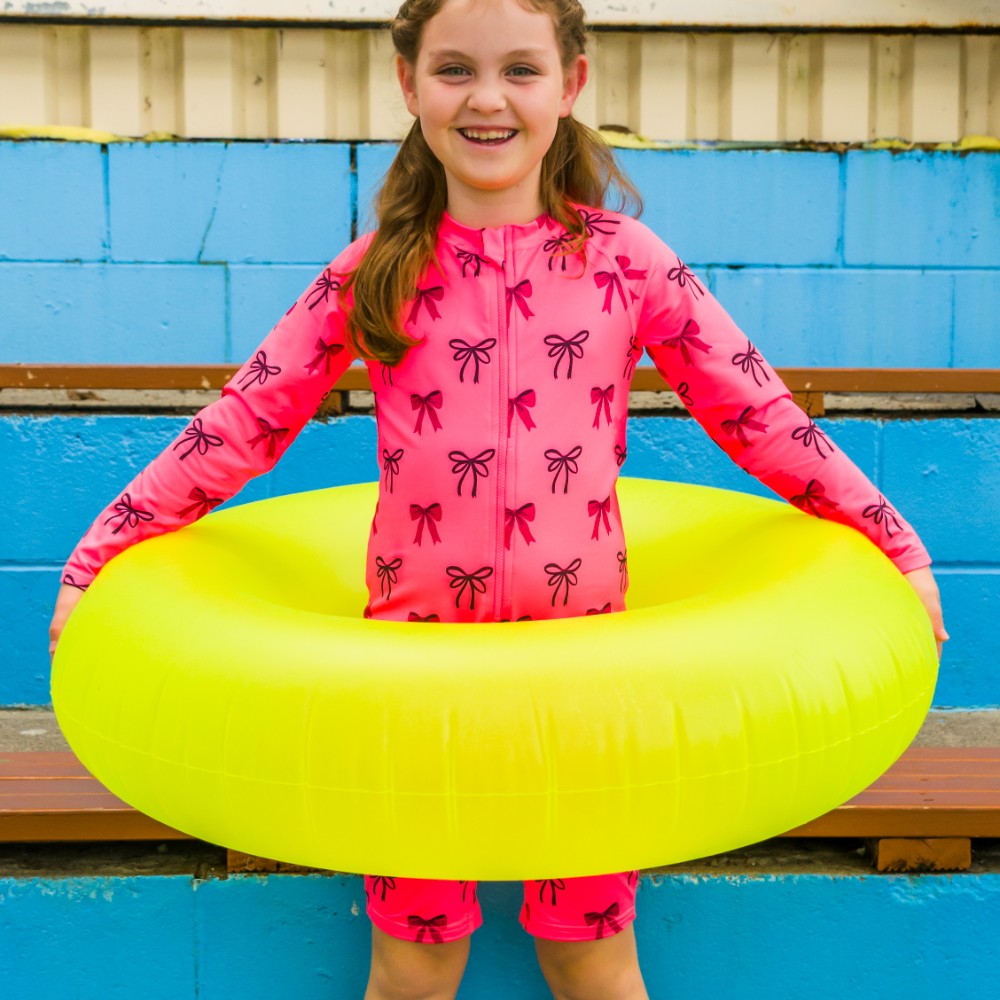 Neon Brushed Shortie Swimsuit Half Zip - Diamonds