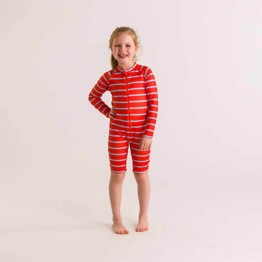 Neon Brushed Shortie Swimsuit Half Zip - Diamonds