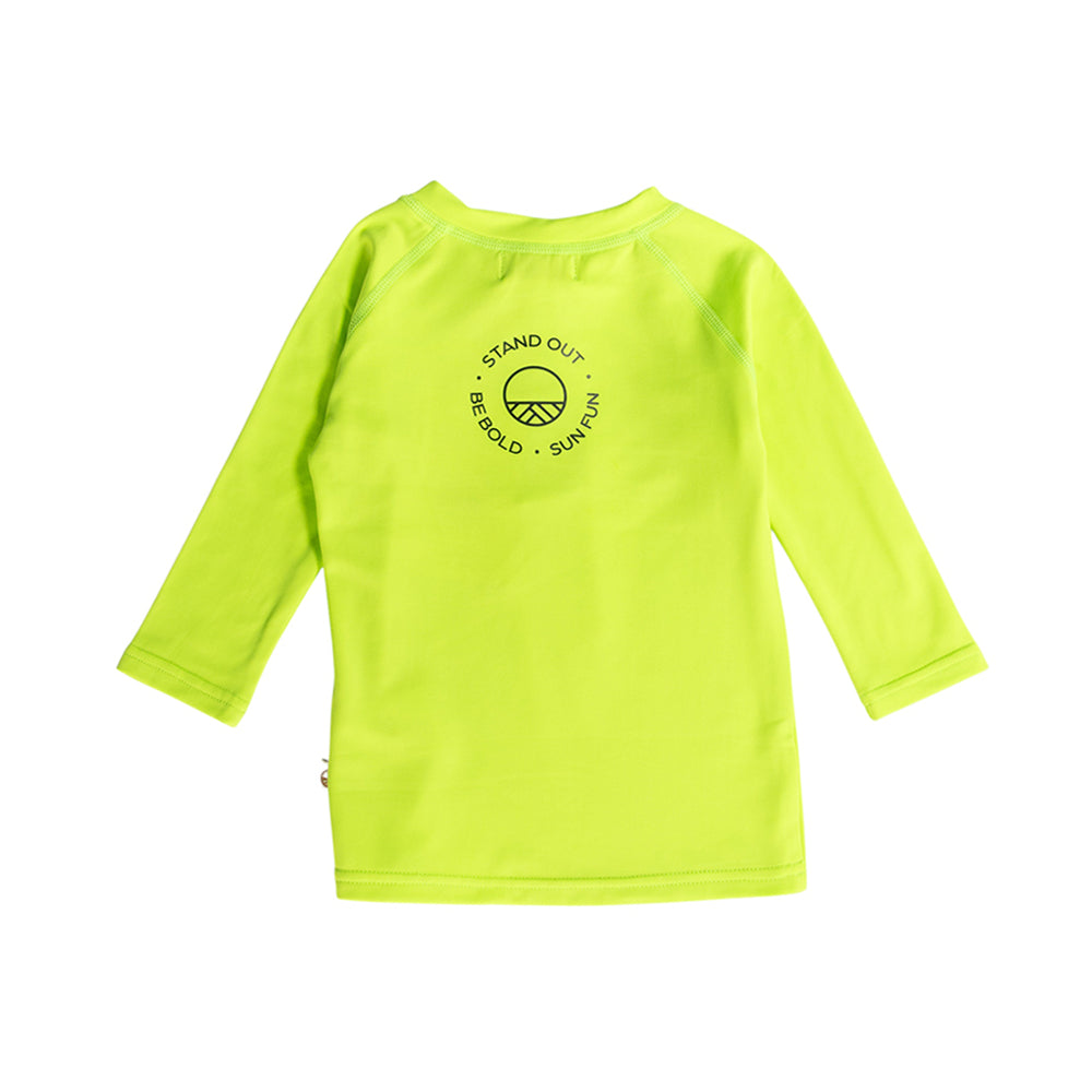 Neon Brushed Zip Rashie - Neon Green
