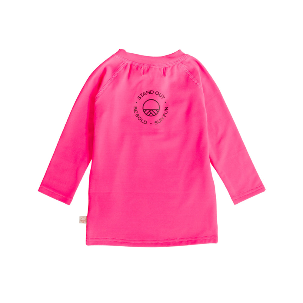 Neon Brushed Zip Rashie - Neon Pink