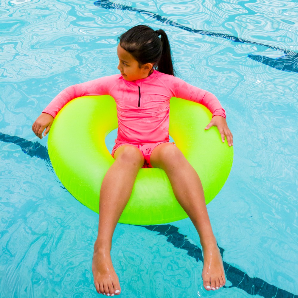 Neon Brushed Zip Rashie - Neon Green