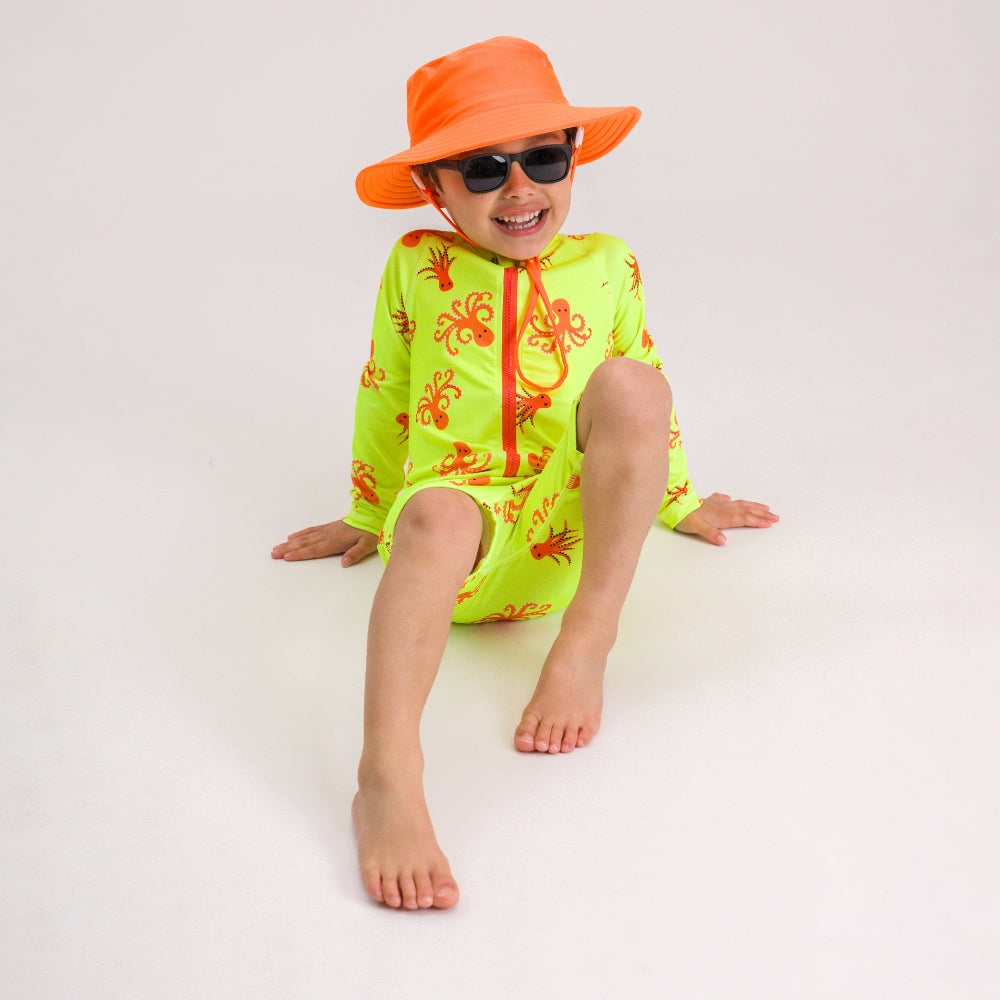Swim Bucket Hat - Neon Orange