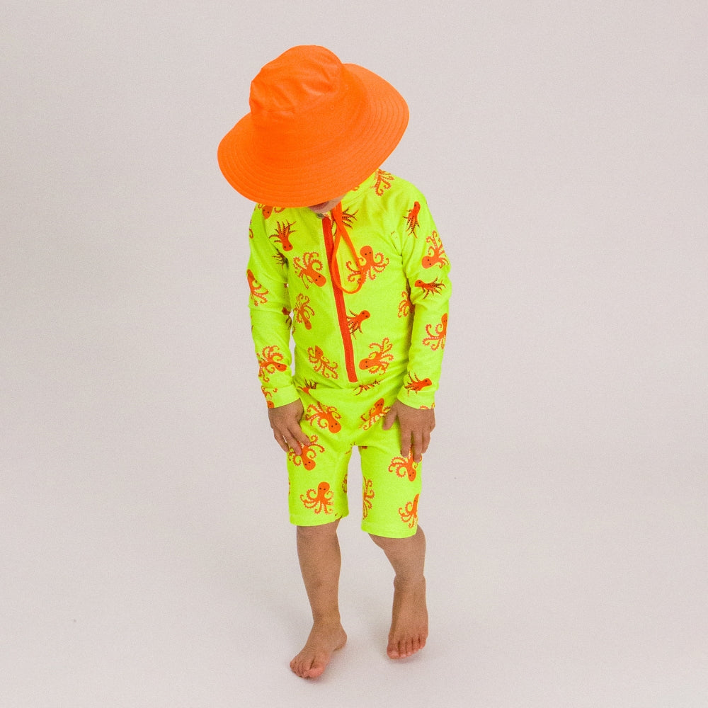 Swim Bucket Hat - Neon Orange