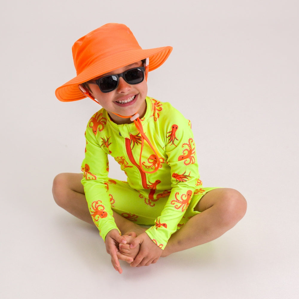 Swim Bucket Hat - Neon Orange